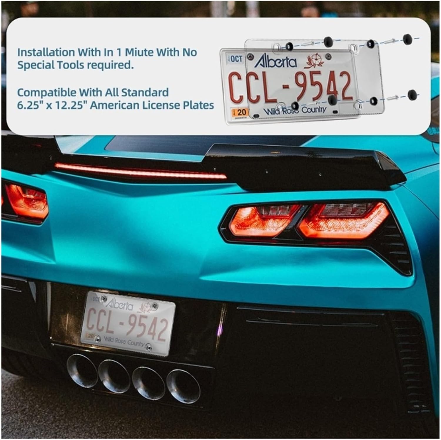 Cover Shield License Plate Frame Truck Exterior Decoration TagsFrame Reflective Anti-Speed Red Light Toll Camera Stopper(Black)