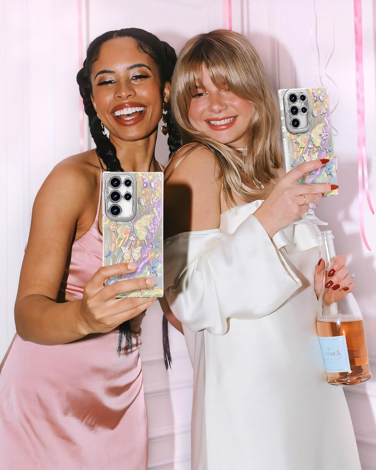 Toycamp Compatible with Samsung Galaxy S23 Ultra Case - Cute Glitter Laser Butterfly S23 Ultra Phone Case with Bling Camera Lens Protector Laser Holo Galaxy S23 Ultra Cover for Women Girly - Image 5