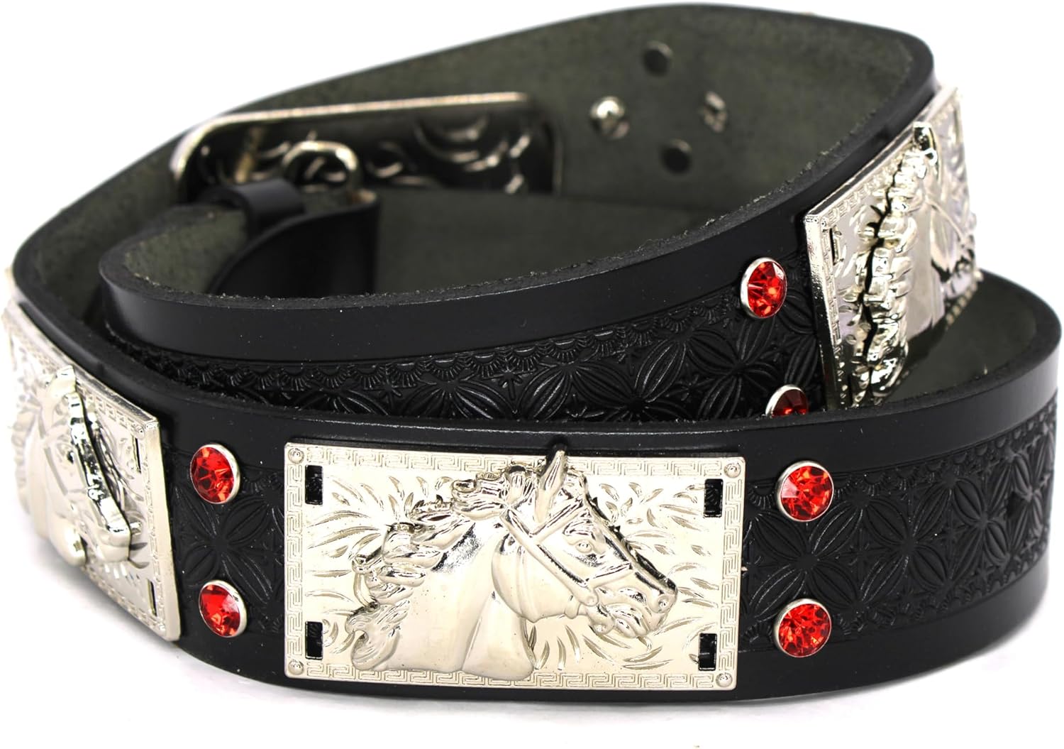 Embroidery Fabric Belt Aztec Print Men Women Cowboy Genuine Leather