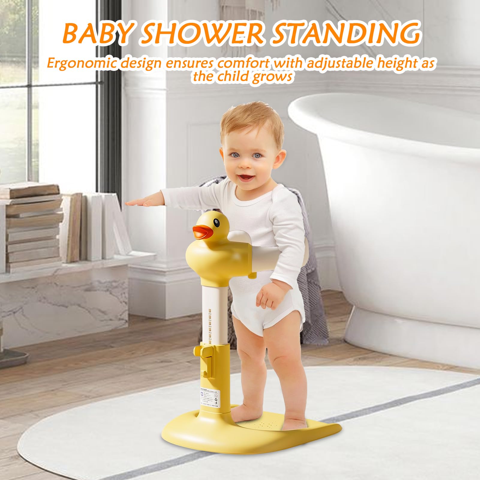Soporte para baby shower, soporte de pie para ducha – Soporte de baño antideslizante de altura ajustable para baño de 6 a 24 meses