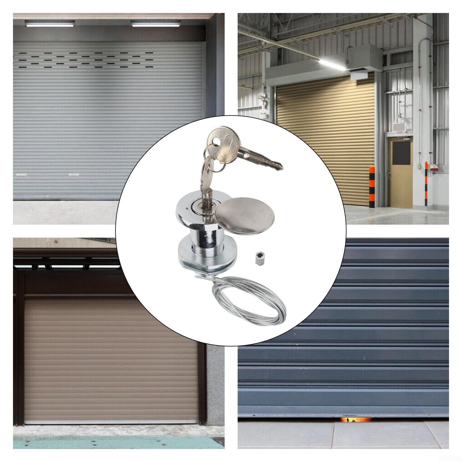 Kit di blocco a sgancio rapido per porte di garage, porte, garage, con filo di acciaio e struttura in metallo, compatibile con porte di marche