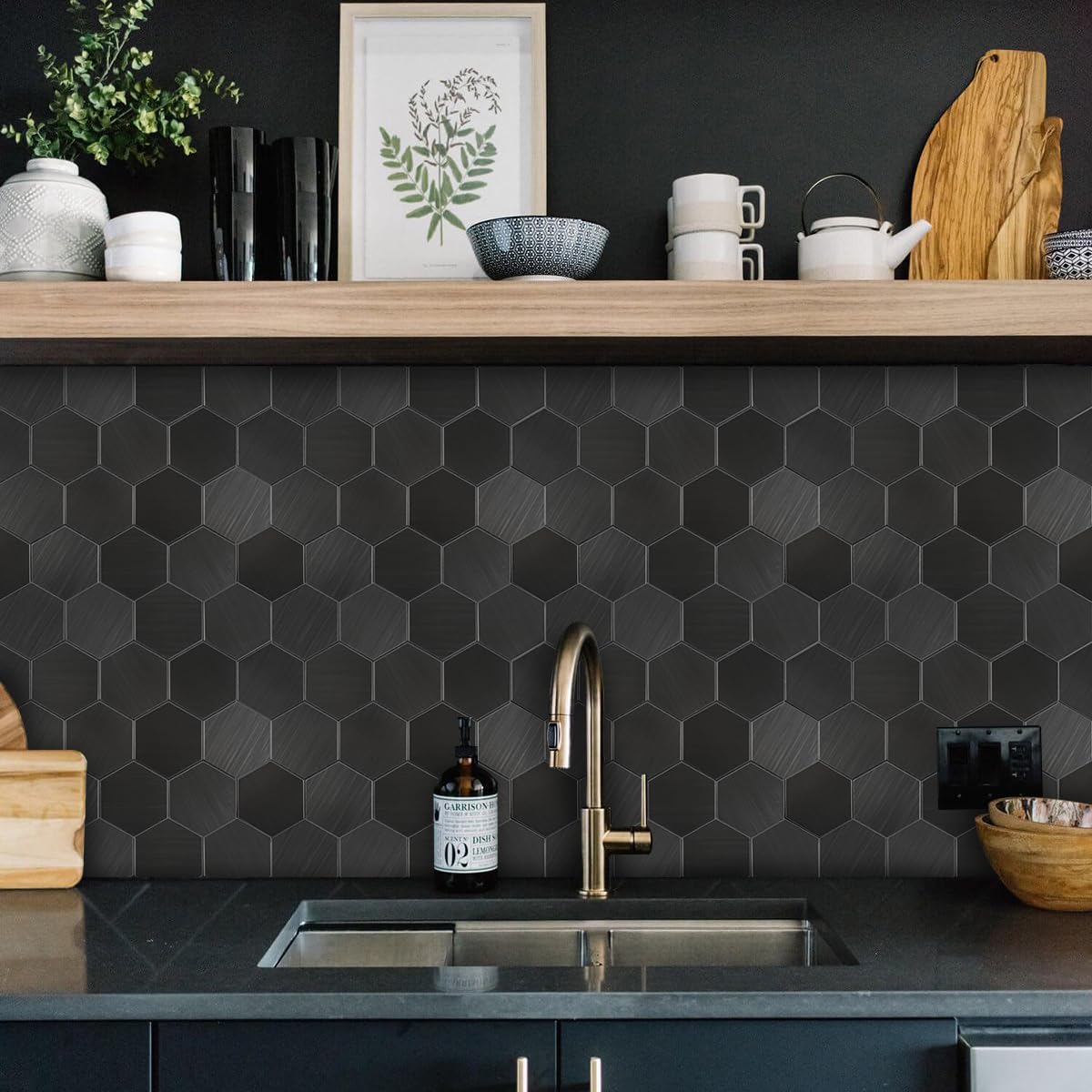 Snapklik.com : HOMEART Peel And Stick Backsplash Hexagon Tile