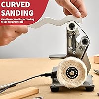 Vista 2 de SI FANG Afilador de cuchillos eléctrico de banda para pulir y moler, mini lijadora eléctrica ajustable de 7 velocidades, amoladora de banco, bandas