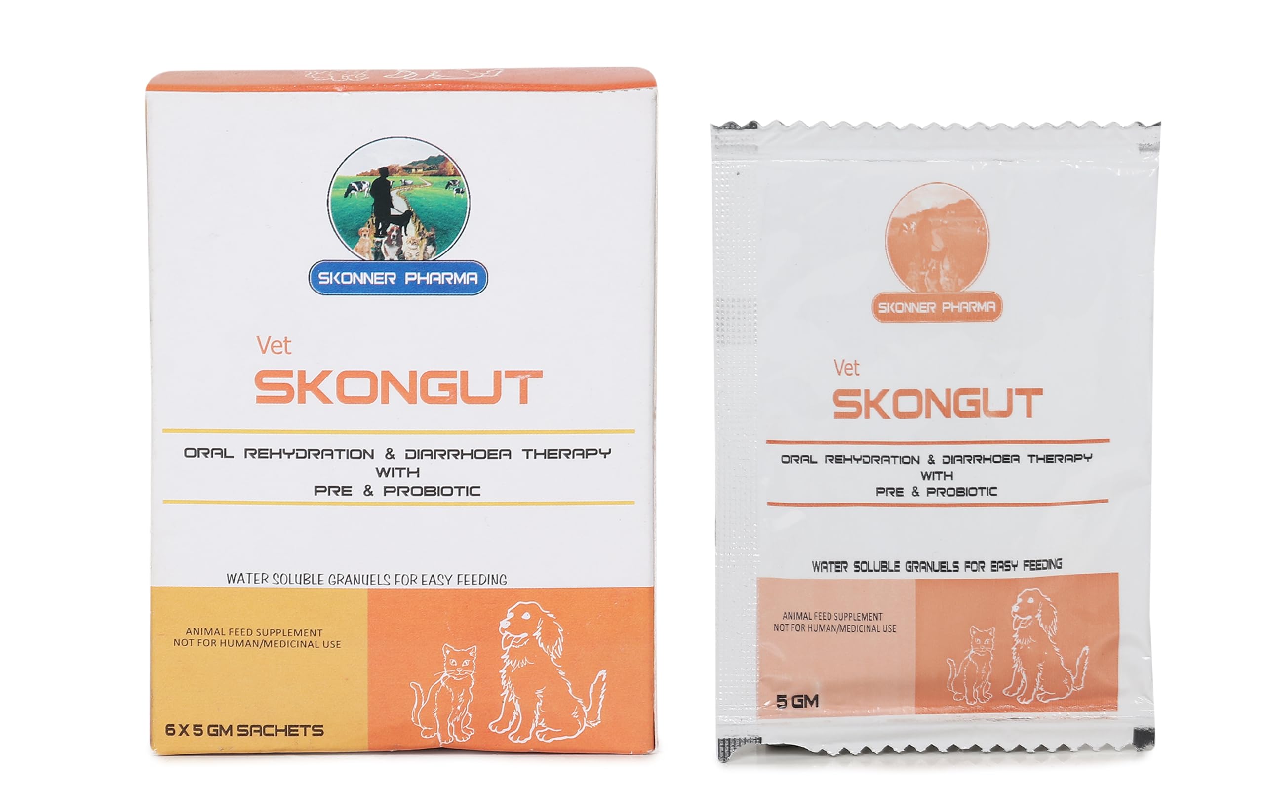 SKONNER PHARMA Vet SKONGUT Oral Rehydration & Diarrhoea Therapy with Pre & Probiotic (Pack of 6 Sachets) (B0CV9FF2PH) Amazon Price History, Amazon Price Tracker