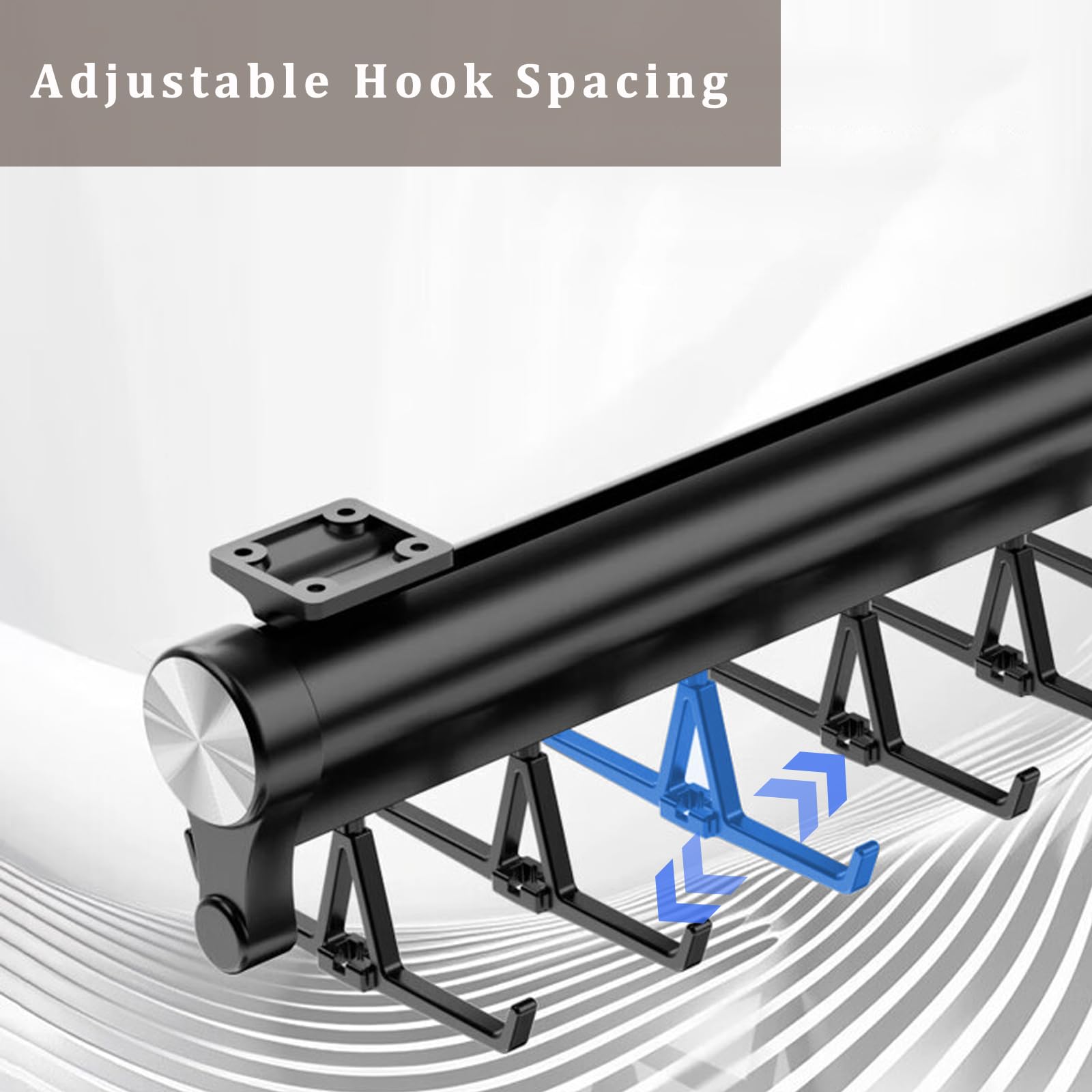 Barra para ropa extensible para armario de ropa, aleación de aluminio resistente, barra ajustable para guardar ropa, ahorro de espacio (Versión mejorada negra de 392 cm)