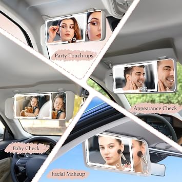 Led Car Sun Visor Vanity Mirror Upgraded Large Vanity Makeup Universal Rear View Mirror for Car Visor