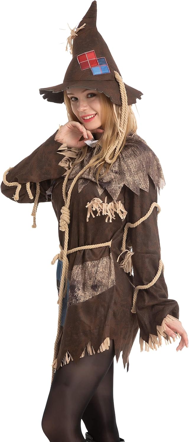 Spooktacular Creations Scary Scarecrow Costume Women, Evil Scarecrow Dress, Creepy Halloween Costumes for Women Adult 2025 - Image 3