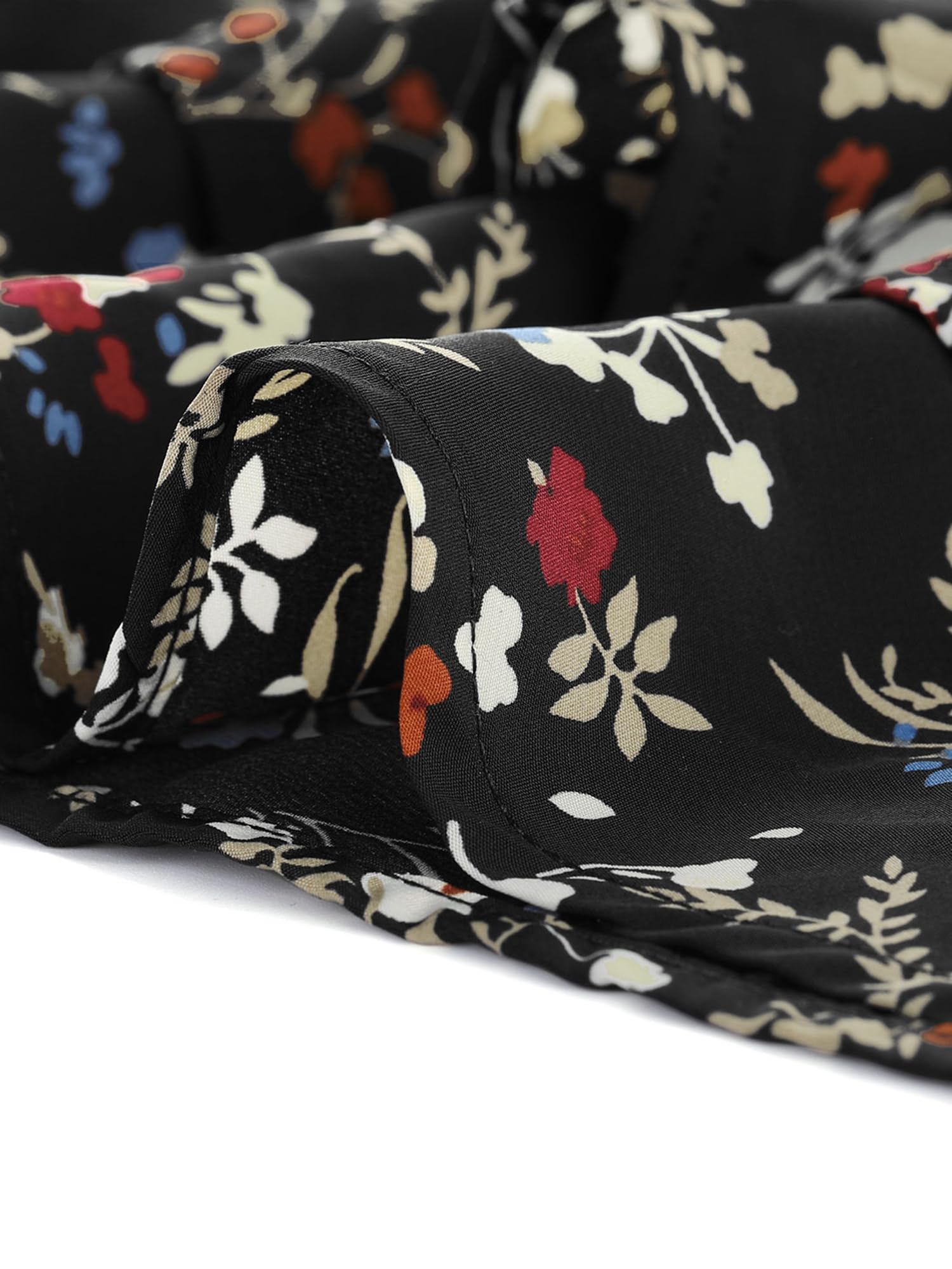 Allegra K Damen A Linie Chiffon Ruffle Blumen Maxirock Rock