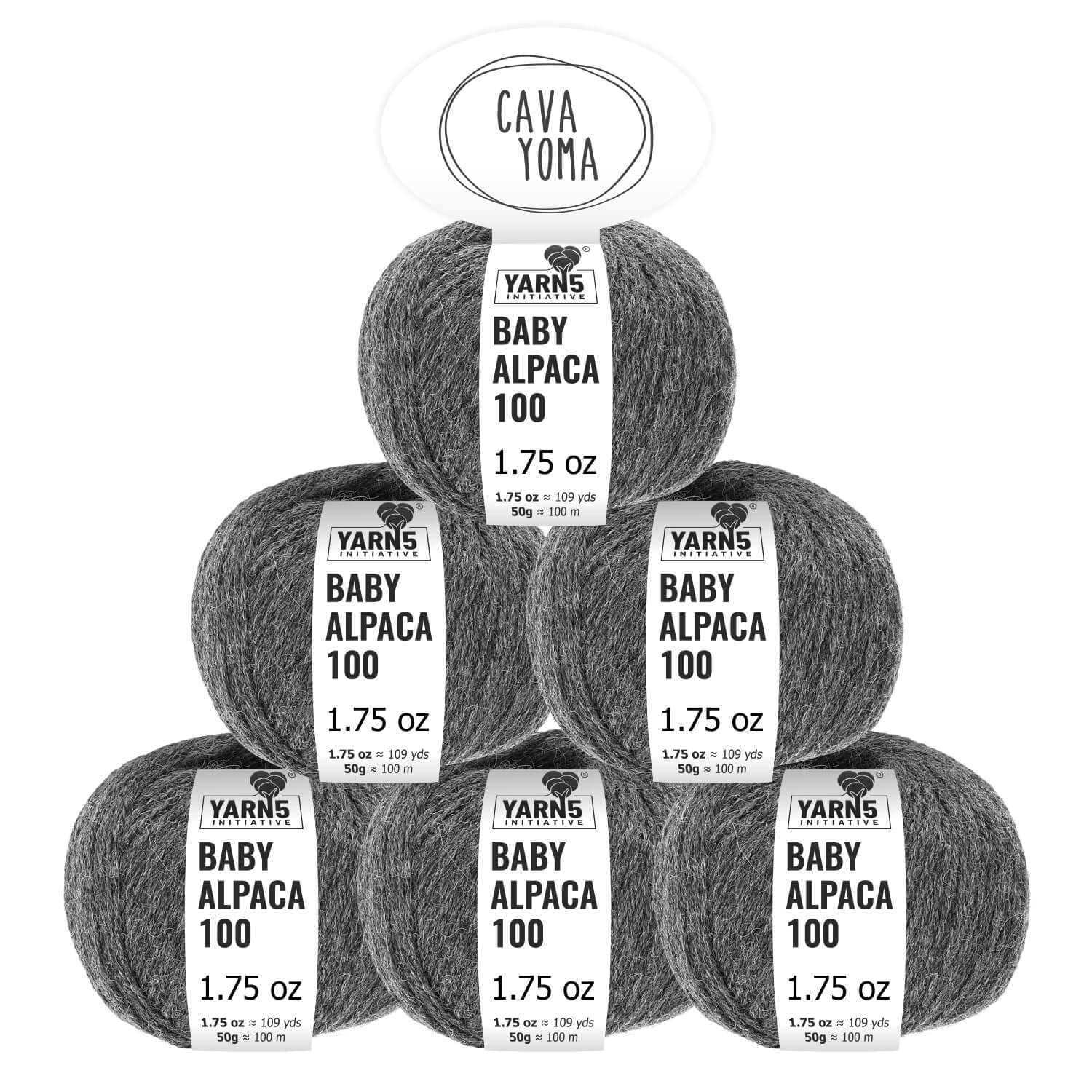 CAVAYOMA Fog Gray Baby Alpaca Yarn