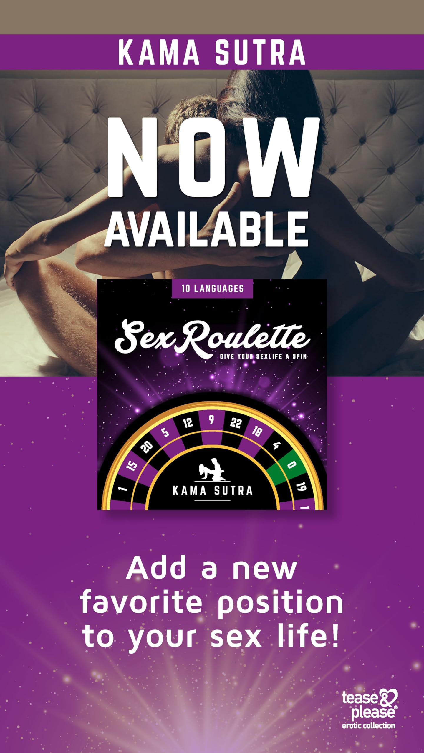 EasyGlide Tease And Please & Kamasutra Sex Roulette (10 lingue) - Giochi per Adulti per Aggiungere Avventura alla tua Vita Sessuale - Giochi da Tavolo per Adulti con 24 Sfide
