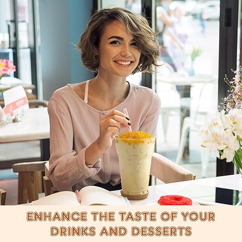 Vista 140 de Fanale Perlas de fresa y mango, veganas, sin OMG, sin gluten, sin grasa, perfectas para té de burbujas, batidos, helados, postres y bebidas, 2