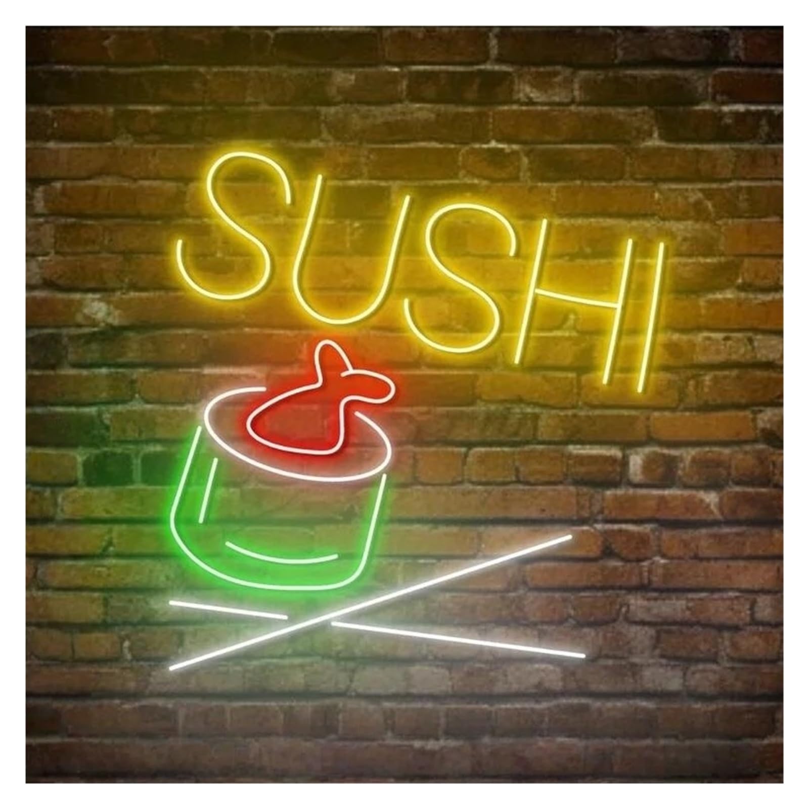 RONGCH Hanging Art Signs Japanese Sushi Kitchen Neon Sign Dimmable Restaurant Store Business Window Display Decor 38cm