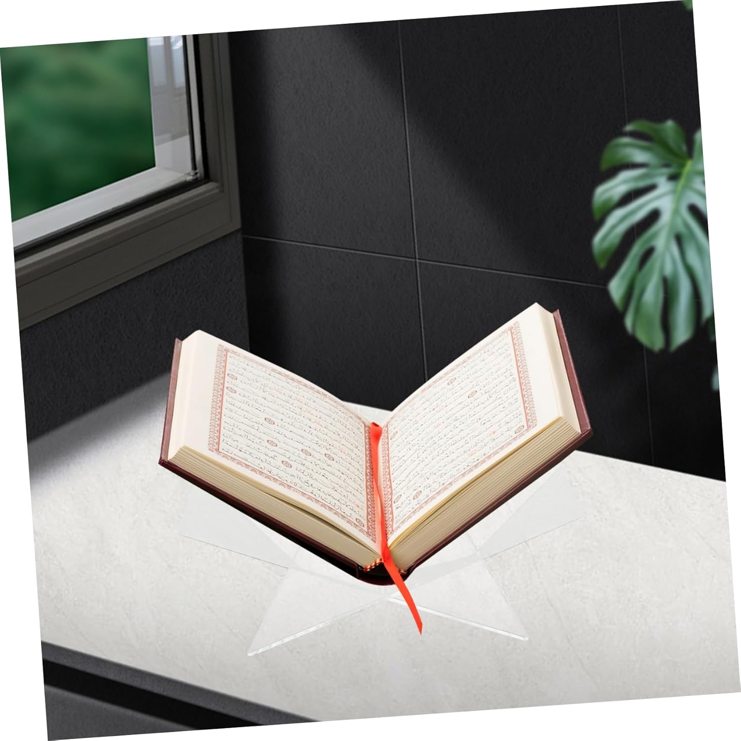 Acrylic X-Shaped Book Display Stand Multi-Functional Cookbook Holder for Kitchen Transparent Book Rack for Reading and Stylish Design for Home and Business Use