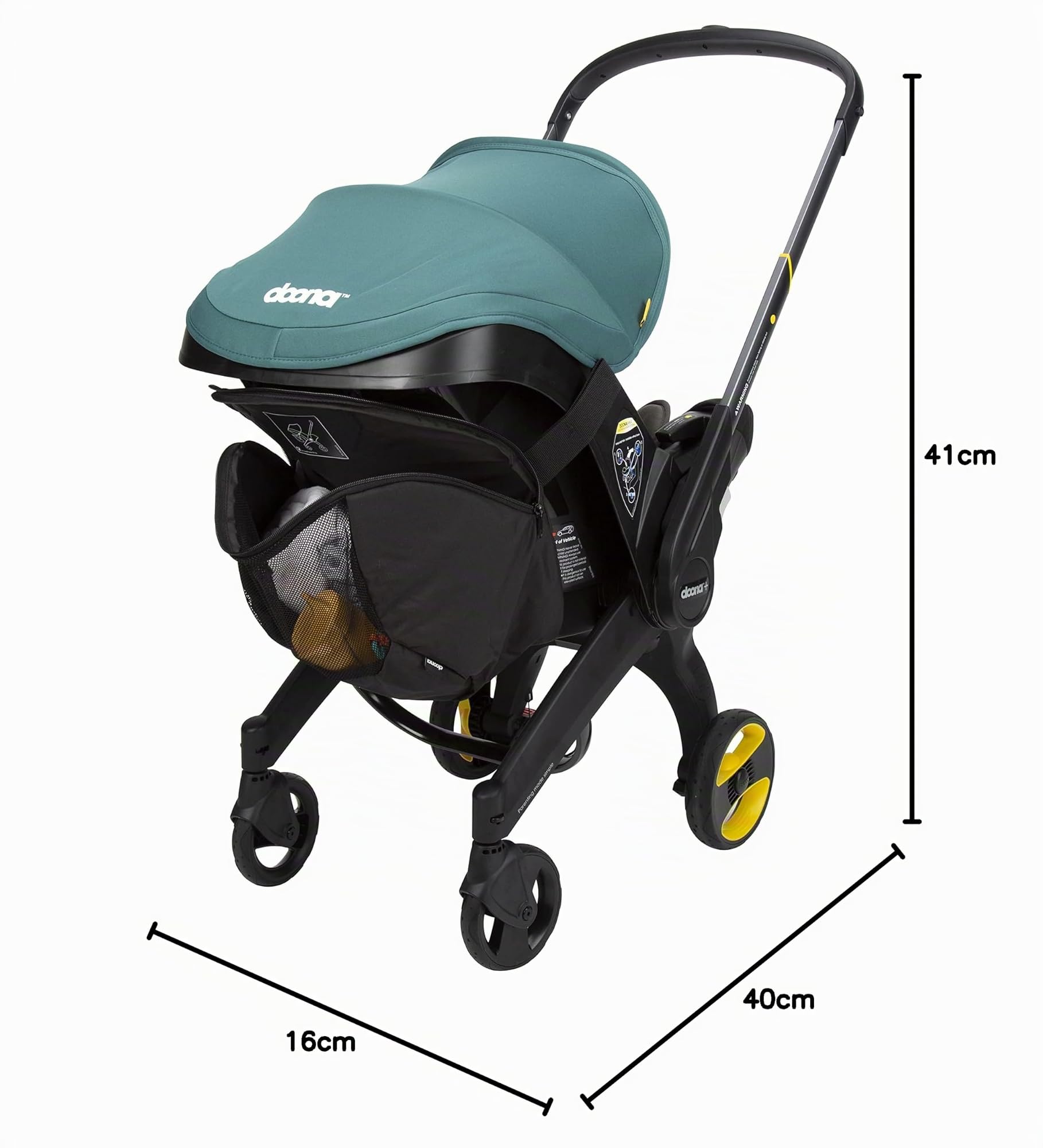 Simple Parenting - Bolsa acoplada para Coche Doona Snap On negro