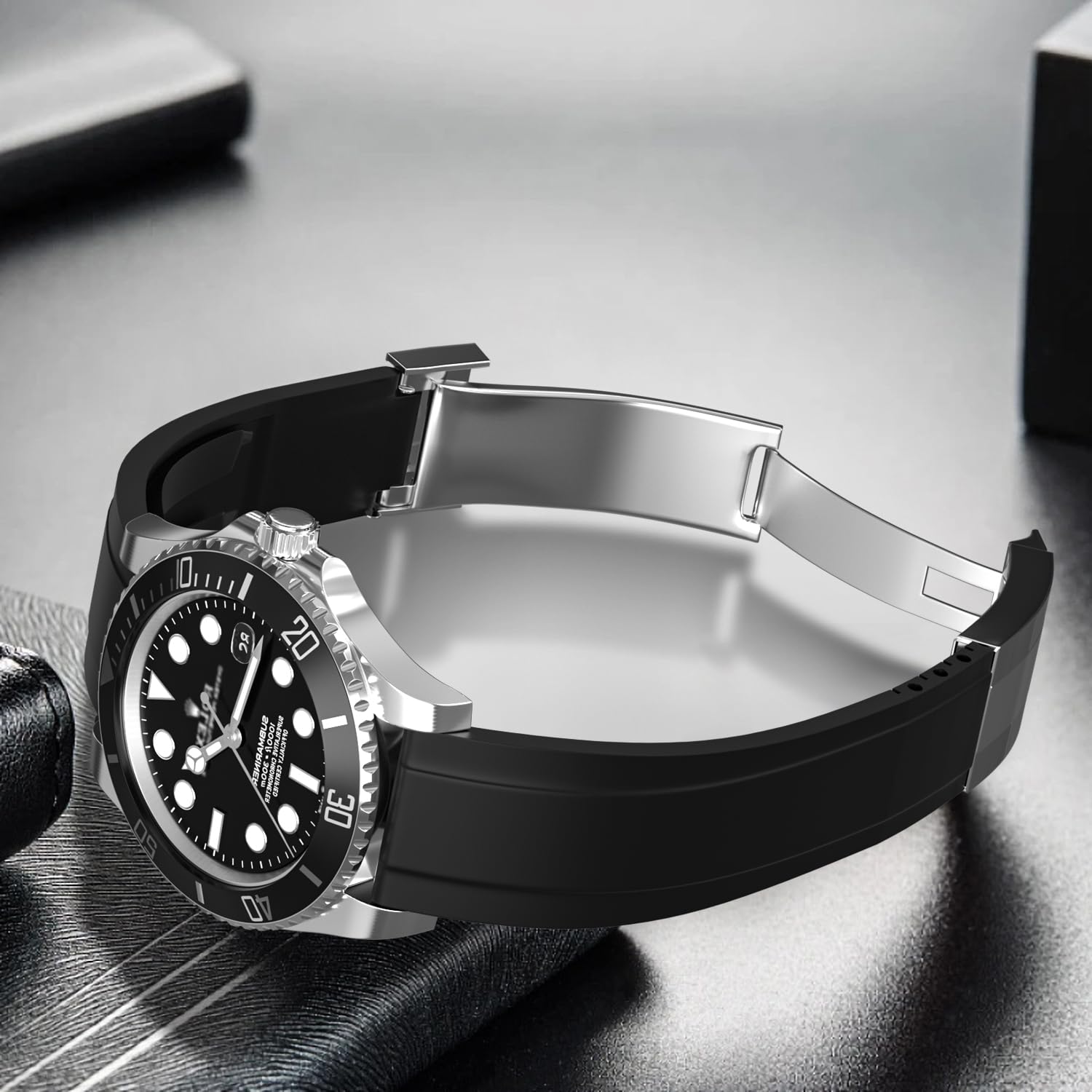 20mm RBIPOB Kautschukband für Männer und Frauen Silikonband Ersatz für Rolex Submariner Ghost Daytona Yachtmaster