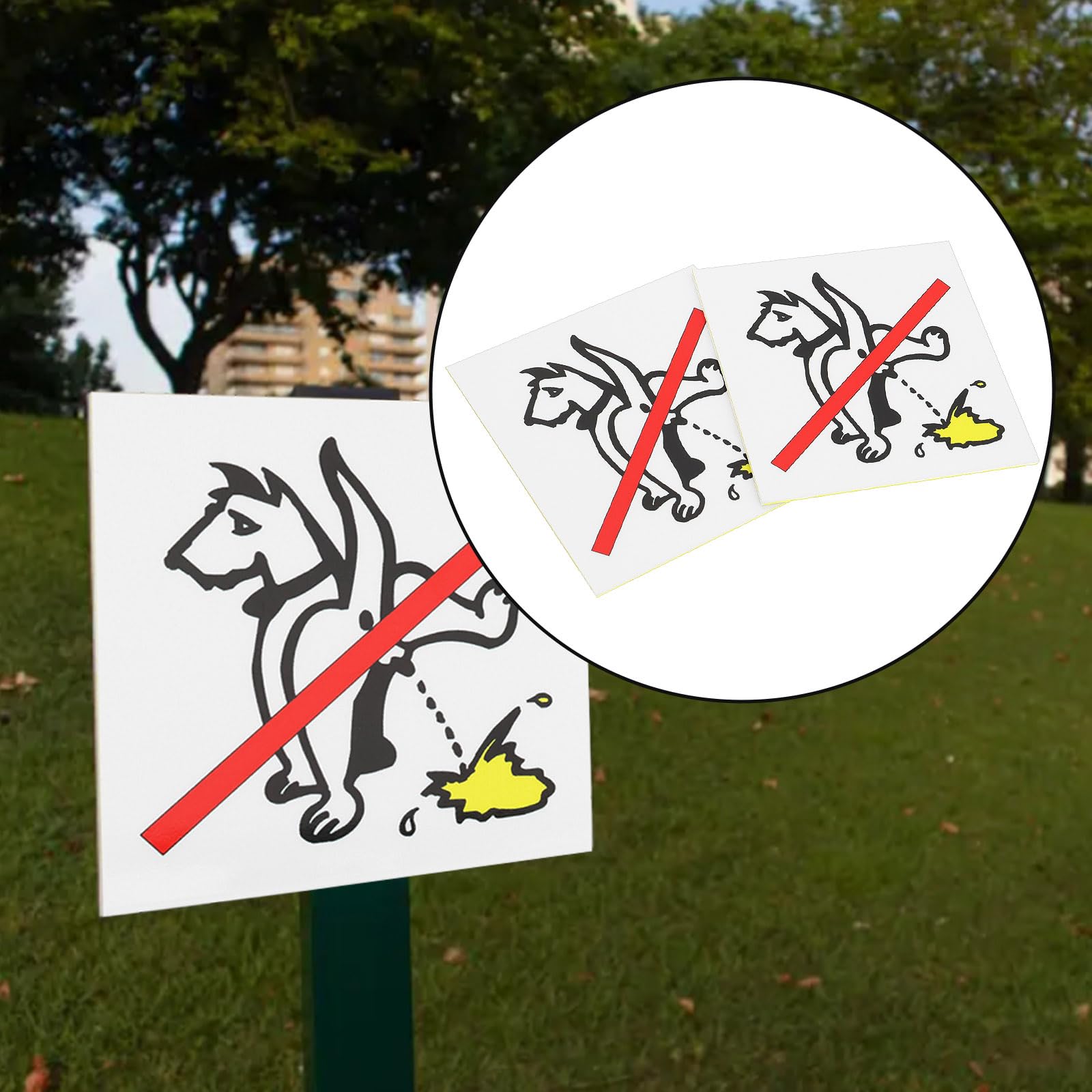 LT Easiyl 5pcs Rigid Plastic Weatherproof Prohibition Peeing Dog Sign Warning Sign Suitable for Garage Fence Wall House 100x100x2mm - Image 3