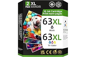 63XL Black and Color Ink Cartridges for HP Printers