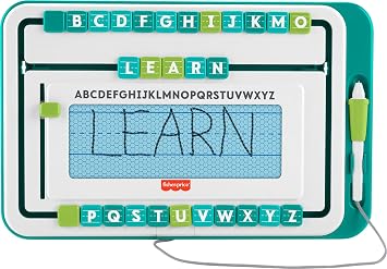Fisher-Price Preschool Learning Toy Alpha Slide Writer Magnetic Drawing & Writing Tablet with Letter Tracing Tiles for Kids Ages 3+ Years