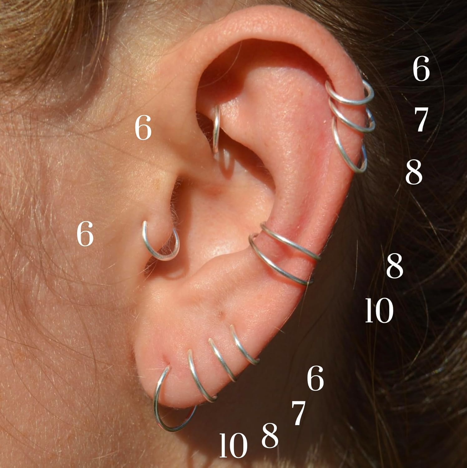 Real Sterling Silver Cartilage Earring Hoop | Earrings for Women Tiny Small Hoop Silver Earring Helix Hoop Earrings Sterling Silver Endless Hoops Thin Upper Ear Piercing Jewelry | Handmade in FL - Image 3