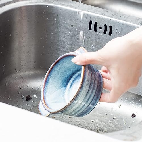 Miniatura 6 de UNICASA Juego de 4 moldes de cerámica de 8 onzas con tapa, mini cazuela con asas, plato pequeño de porcelana, apto para horno de cocotte pequeño,