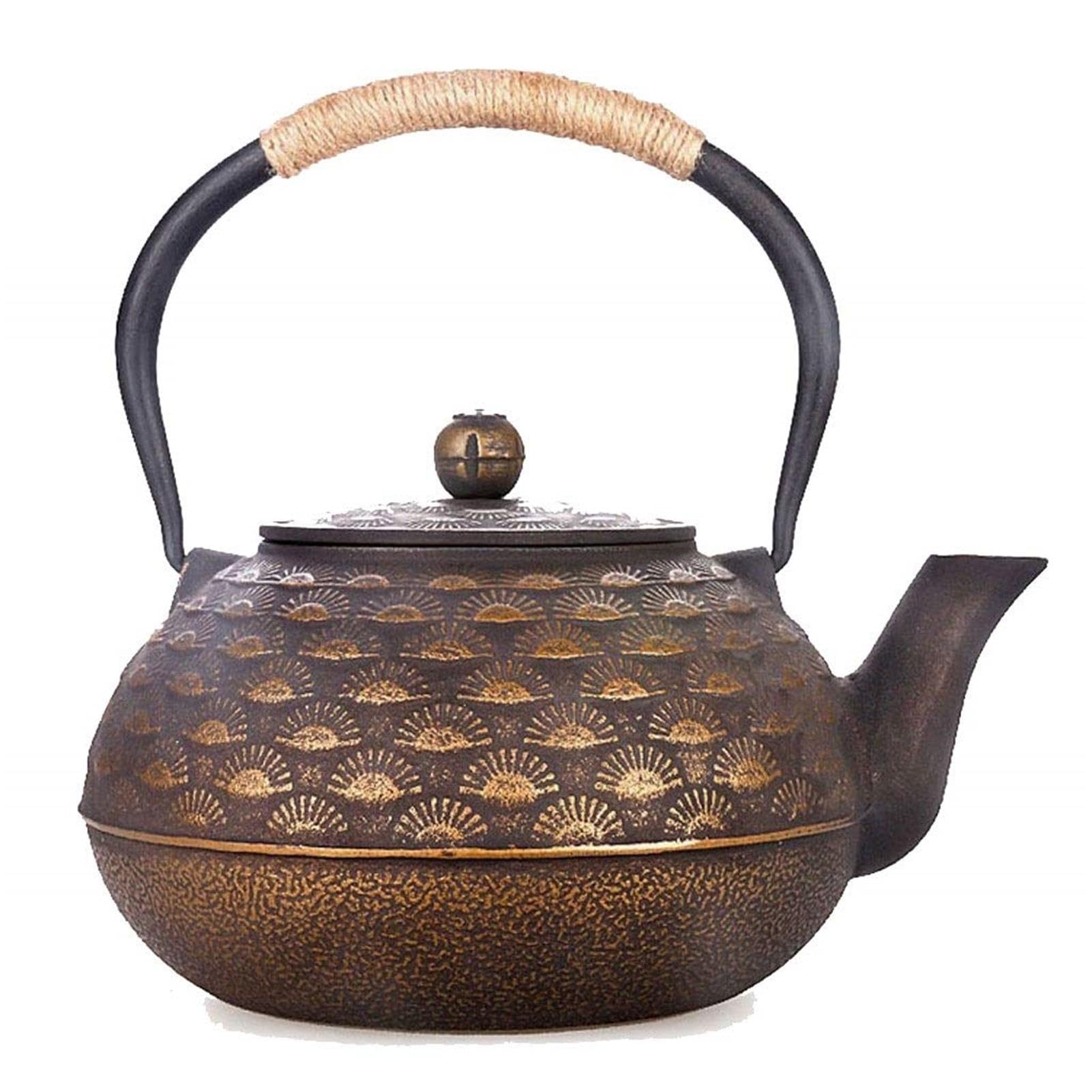 WBRSybUK 2L Large Japanese Cast Iron Teapot With Stainless Steel Infuser/Filter for Loose Tea Universal for Stove Handle Anti-scalding, Healthy Tetsubin Tea Kettle As Gift