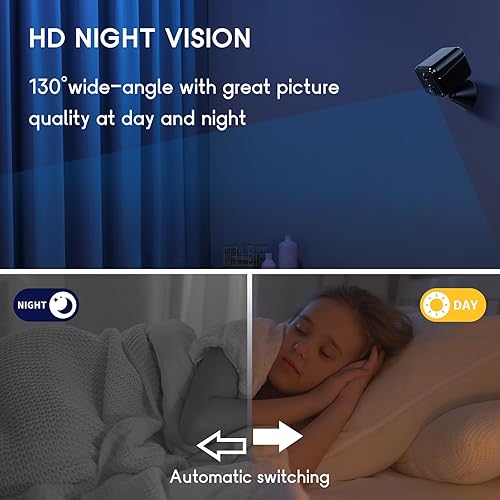 Miniatura 4 de Cámara inalámbrica de seguridad para el hogar, WiFi de 1080P con soporte magnético, cámara para mascotas con control de aplicación, detección de