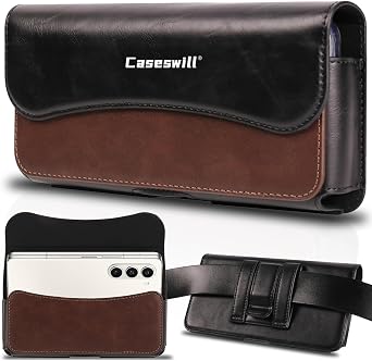 for Vivo iQOO Z11 Turbo Case Premium Leather Phone ID Card Carrying Pouch with Belt Clip Holste and Magnetic Closure Black + Brown