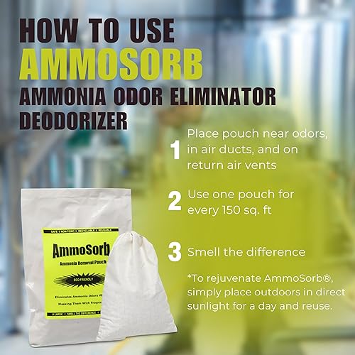 Miniatura 10 de Bolsa desodorante reutilizable para eliminar olores a amoníaco trata 300 pies cuadrados