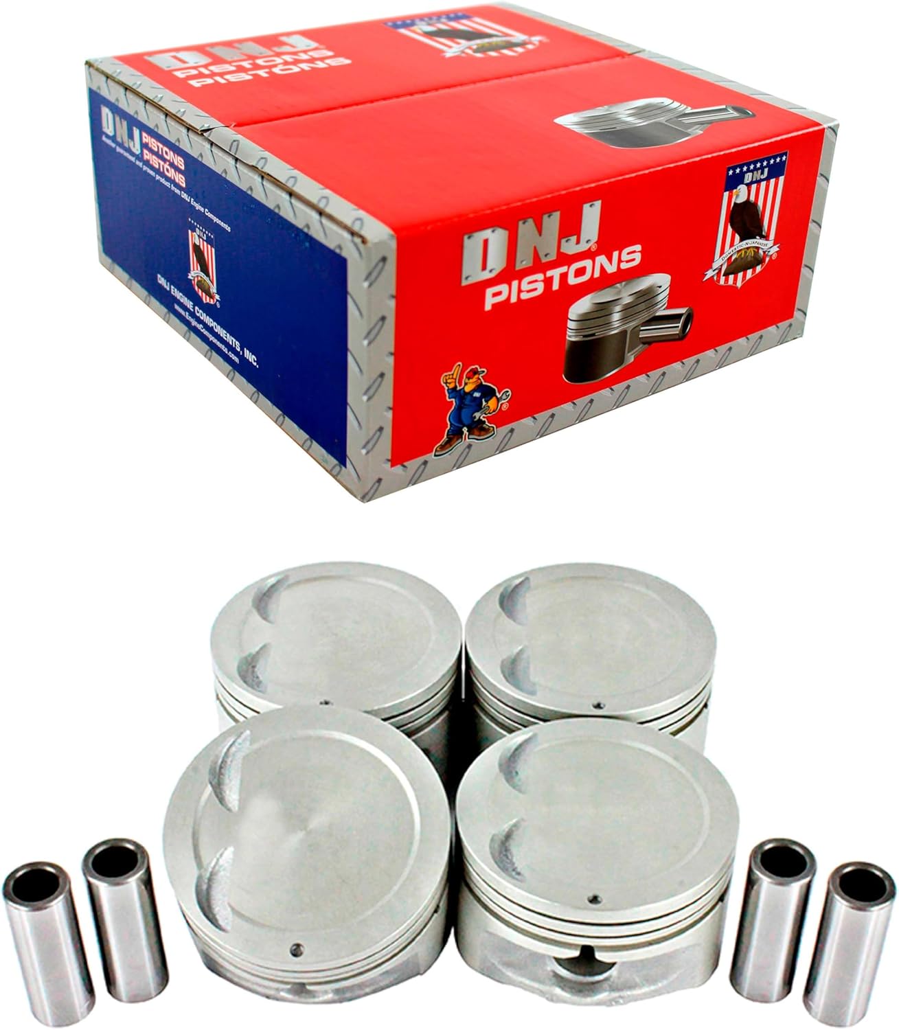 DNJ P129 Piston Set Standard for 2001-2011 Hyundai Kia Accent Rio Rio5 1.6L L4 16V DOHC 1599cc