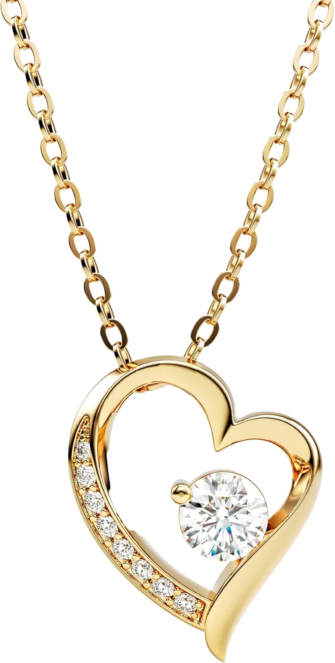 130 |Collares para Mujer de Plata 925 con Dije de Corazón y Zirconia Cúbica – Joyería para Mujer Elegante y Fina, Ideal como Regalo de San Valentín, Cumpleaños, Aniversario, Mamá, Novia o Esposa