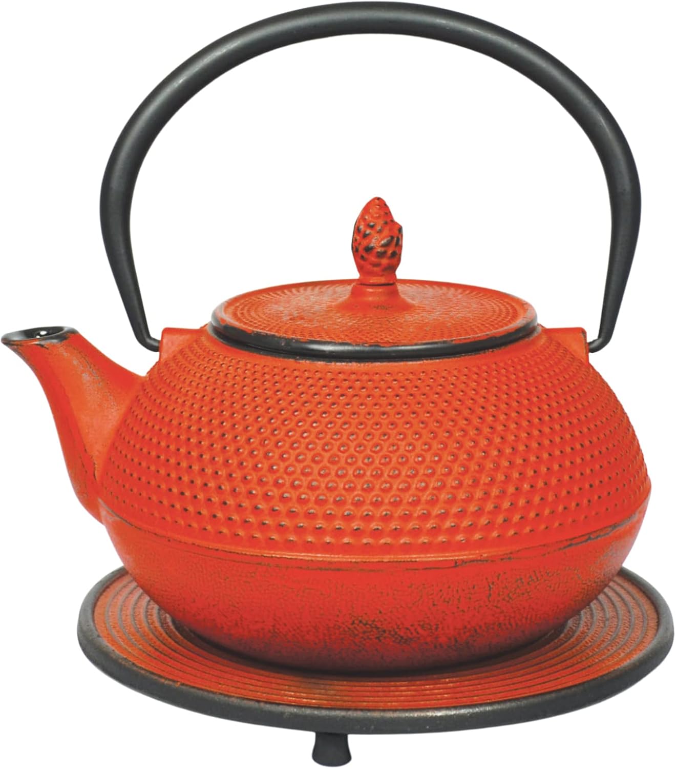 Ja Arare Cast Iron Teapot and Trivet with Stainless Steeel