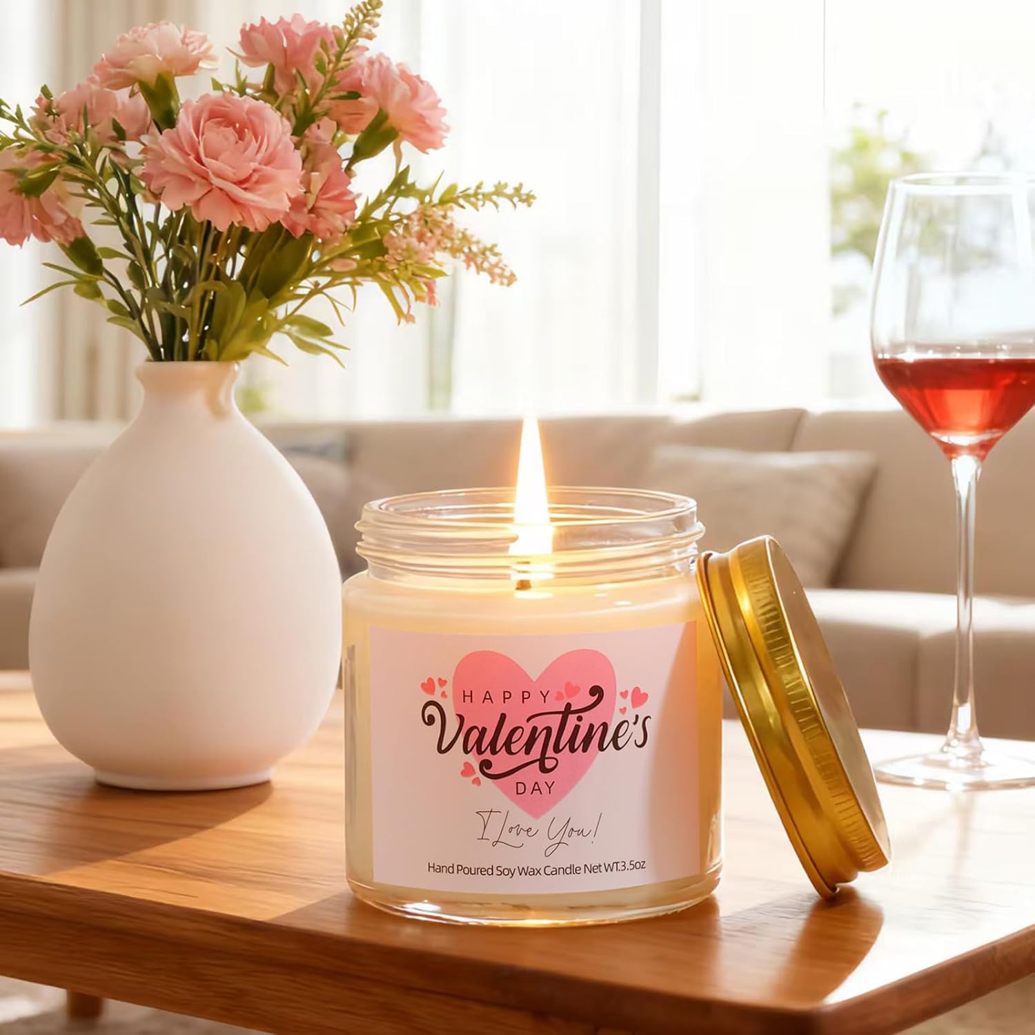 Valentine's Day Gift for Her,Valentine Gift Baskets for Women, Girlfriend, Her, Wife, Romantic Gifts for her, Unique Present for Wedding Engagement Anniversary Bulk Set 16oz Glass Cup - Image 6