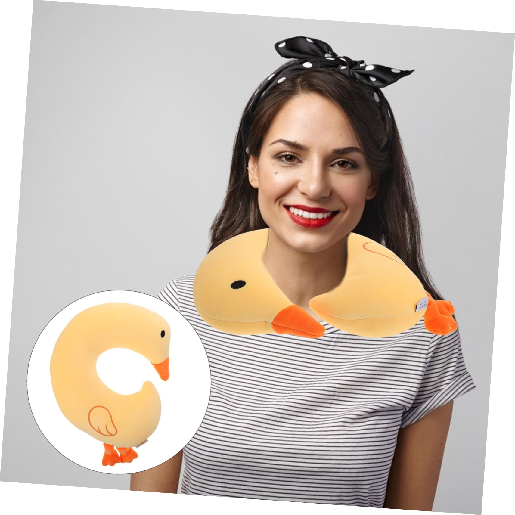 Abaodam Almohada Cervical Forma Dibujos Animados con Relleno De Partículas De Espuma para Viajes Avión Tren Oficina y Hogar Proporcionando Soporte Cuello Cabeza
