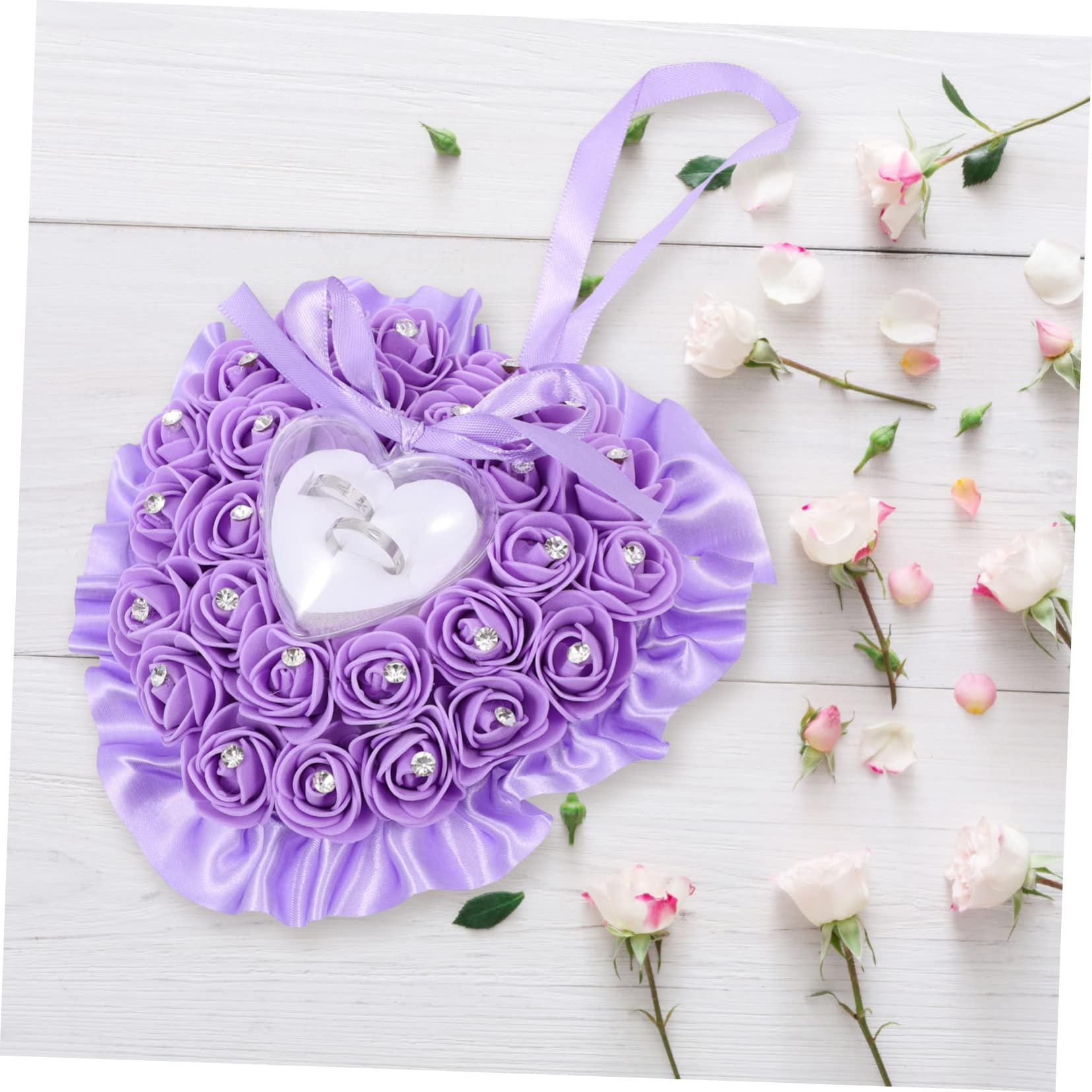 Ciieeo 4stücke Hochzeitsringkissen Mit Rosenblüten Eleganter Ringhalter Für Trauringe Romantisches Hochzeitszubehör Für Zeremonien Hochzeiten Und Jubiläen