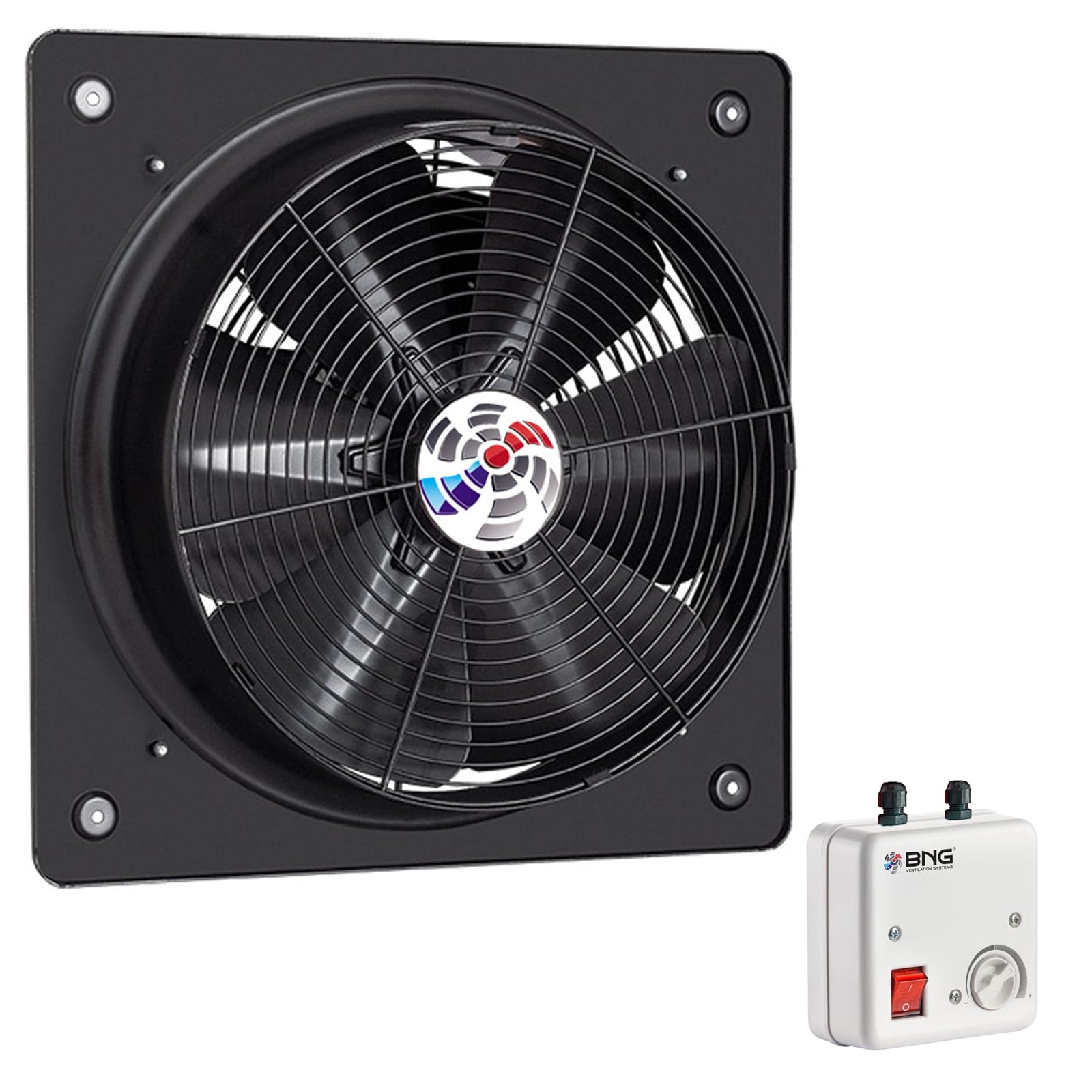 BSMS, ventilatore assiale da 230 V, ventilatore da parete e finestra, ventilatore da parete assiale, ventilatore da parete con regolatore di velocità 5 A (600)