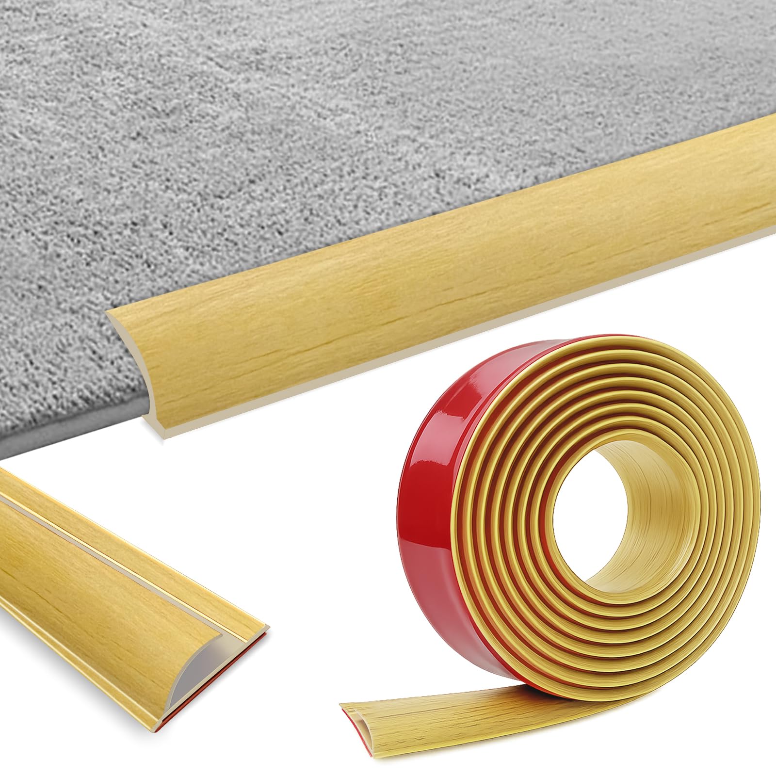 Carpet Edge Tape Self Adhesive 5M PVC Transition Tape Carpet to Wood Floor Transition Profile Self Adhesive Mat Mat Carpet Transition Profile