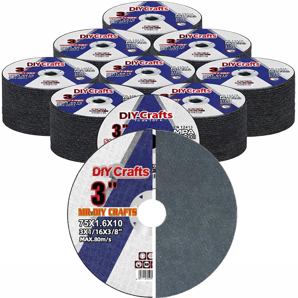 MR. DIY Crafts Cut Off Wheels 25 Pack, 3” x 1/16” x 3/8” Cutting Wheel, Metal & Stainless Steel Cutting Disc for Die Grinder (1, Pcs Dark Brwan, 3” x 1/16” x 3/8” Cutting Wheel)-picture-15