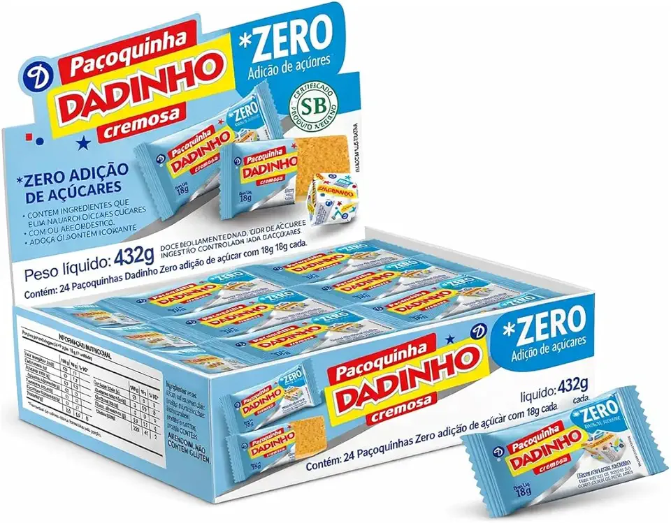 Paçoca Dadinho Diet Zero C/24 Und 18g