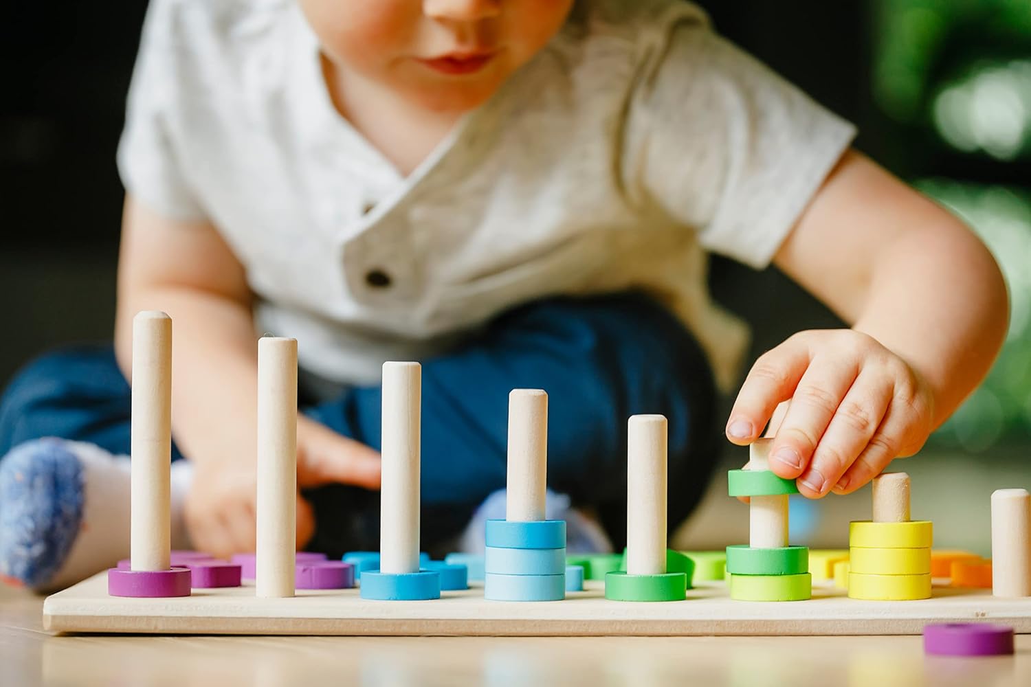 Chuckle & Roar Montessori Shapes & Numbers Wooden Puzzle
