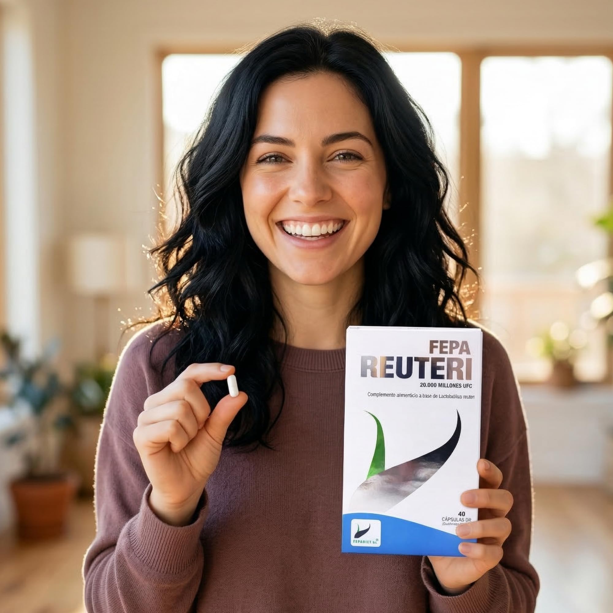 FEPA Reuteri 40 Cápsulas con Lactobacillus Reuteri Pack de 2 – Complemento Alimenticio con Probiótico - Apoyo Nutricional del Equilibrio de la Flora Intestinal y Función Inmunitaria – Fepadiet