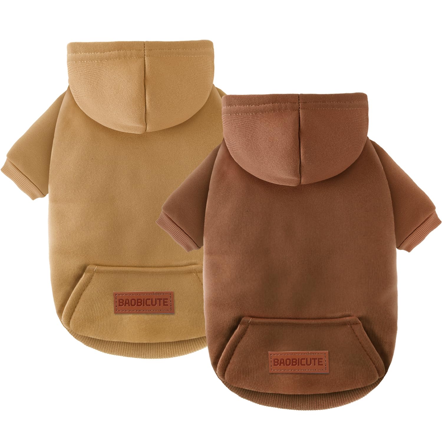 2 Pack Dog Hoodie Warm Hood Dog Sweater Cold Weather Small Dogs Sweatshirt Comfort Pet Clothes for Small Medium Dogs with Pockets Chihuahua Clothes for Male Female Girl Boy Sporty Daily Wear