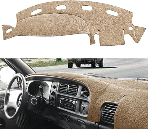 Yiz Cubierta de salpicadero, alfombrilla personalizada para Dodge Ram 1500 2500 3500 1998 1999 2000 2001 (98-01 beige) Y21