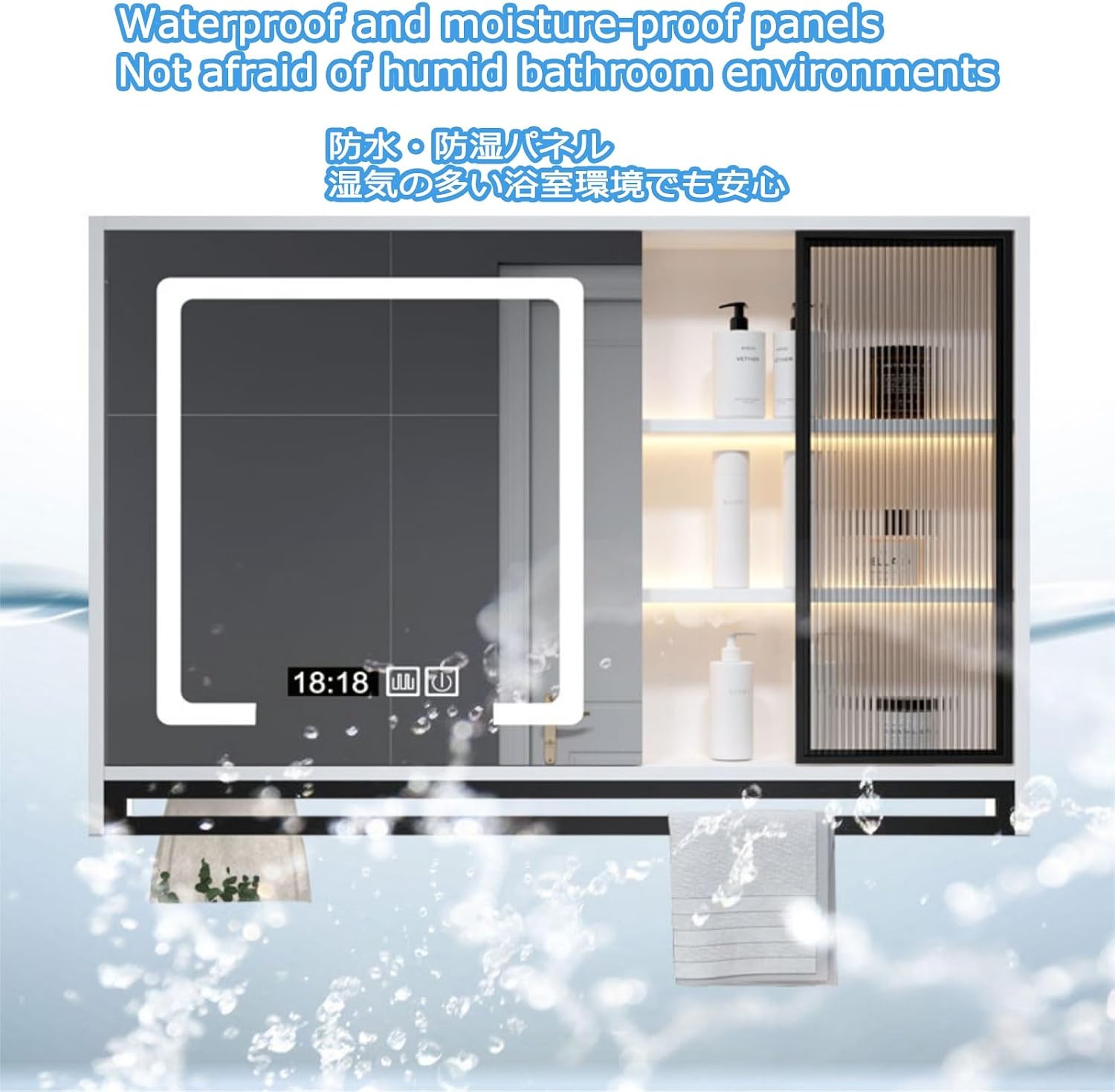 Wall Mounted Storage Cupboard with Mirror，Bathroom Cabinets with Mirror，Mirror Cabinet，Suitable for Various Scenarios Such As Home, Hotel, Apartment, Etc.(White,Ordinary Version_60*75CM)