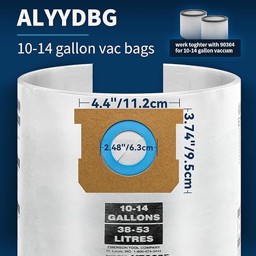 Miniatura 3 de Bolsas para aspiradora de 10 a 14 galones, tipo F 90662 9066200 9066233 tipo I 90672 9067200 9067233 VF2005, bolsas de filtro de vacío desechables