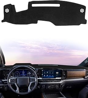 SKYLOTEC Dash Cover Mat for 2022-2026 Chevy Silverado & GMC Sierra 1500/2500HD/3500HD - Non-Slip Anti-Glare Protector, Fits 13.4" Screen