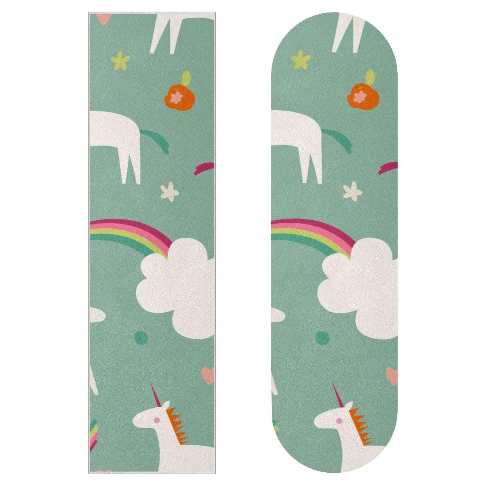Unicorns Rainbow Lot de 2 feuilles de papier abrasif pour planche de skateboard et longboard