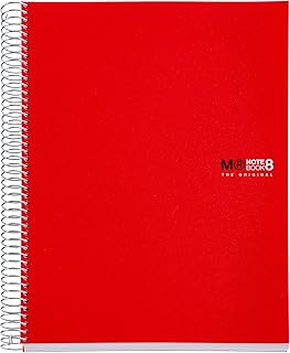 Miquelrius 43002 Basicos MR 43002 Cuaderno, 200 hojas, Horizontal polipropileno, Color rojo, A4