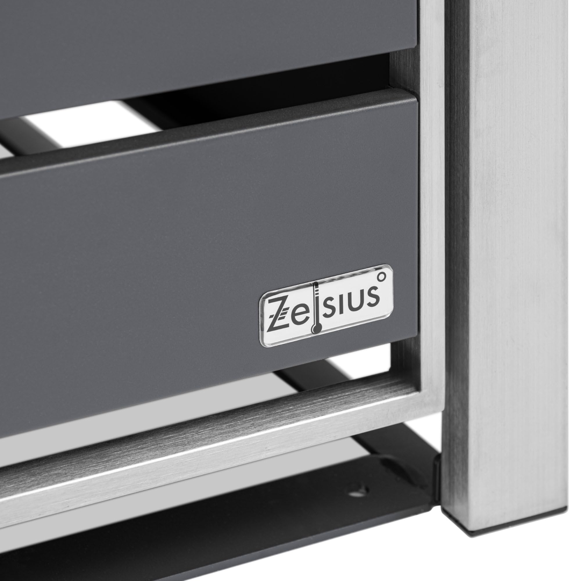Zelsius Edelstahl Mülltonnenbox 2er Mülltonnen | (B) 132 x (T) 80 x (H) 117 cm | Anthrazit RAL7016 | inkl. Erweiterungsmöglichkeit | Mülltonnenverkleidung, Garten Müllbox, Müllhaus