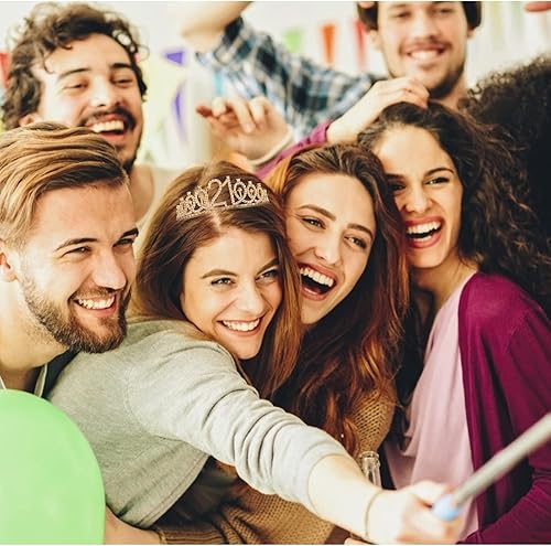 Miniatura 7 de CAVETEE Juego de corona y banda de cumpleaños de 50 años para mujer, juego de tiaras y banda de 50 cumpleaños para mujer, decoraciones de 50