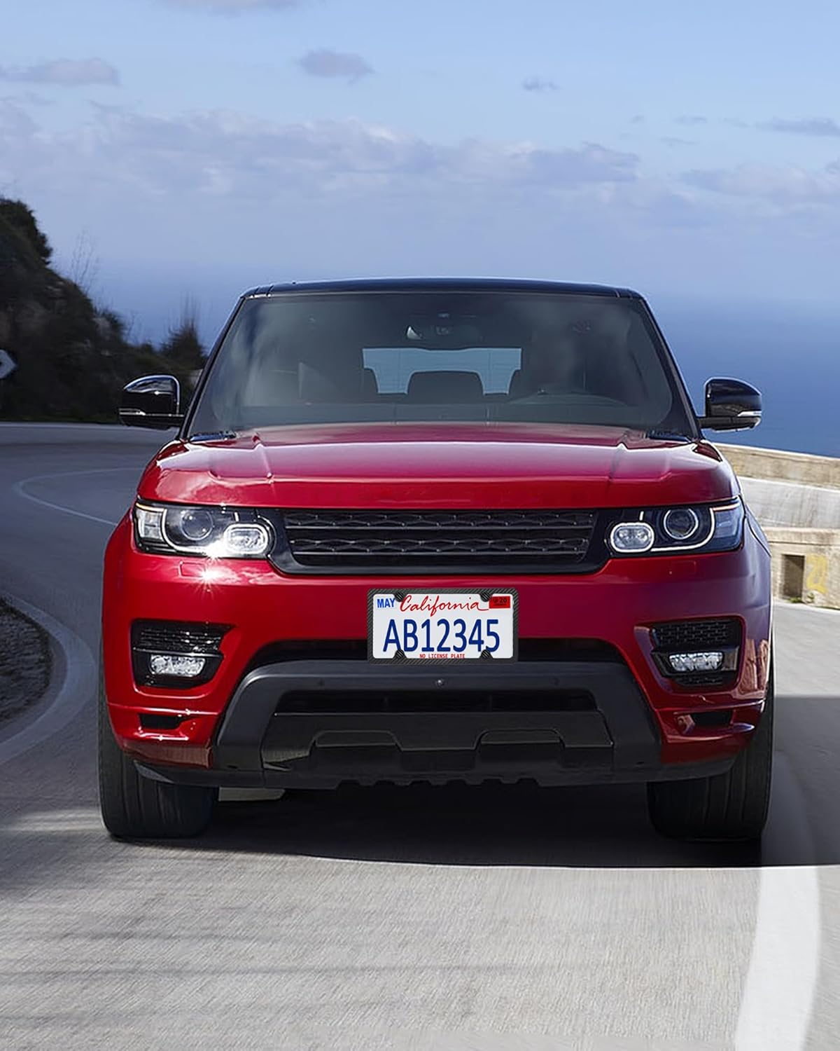 Carbon Fiber License Plate Frame - Handcrafted Premium Stainless Steel with Real Carbon Wrap, Universal 4-Hole Slim Black Car Tag Holder Includes Screws & Caps